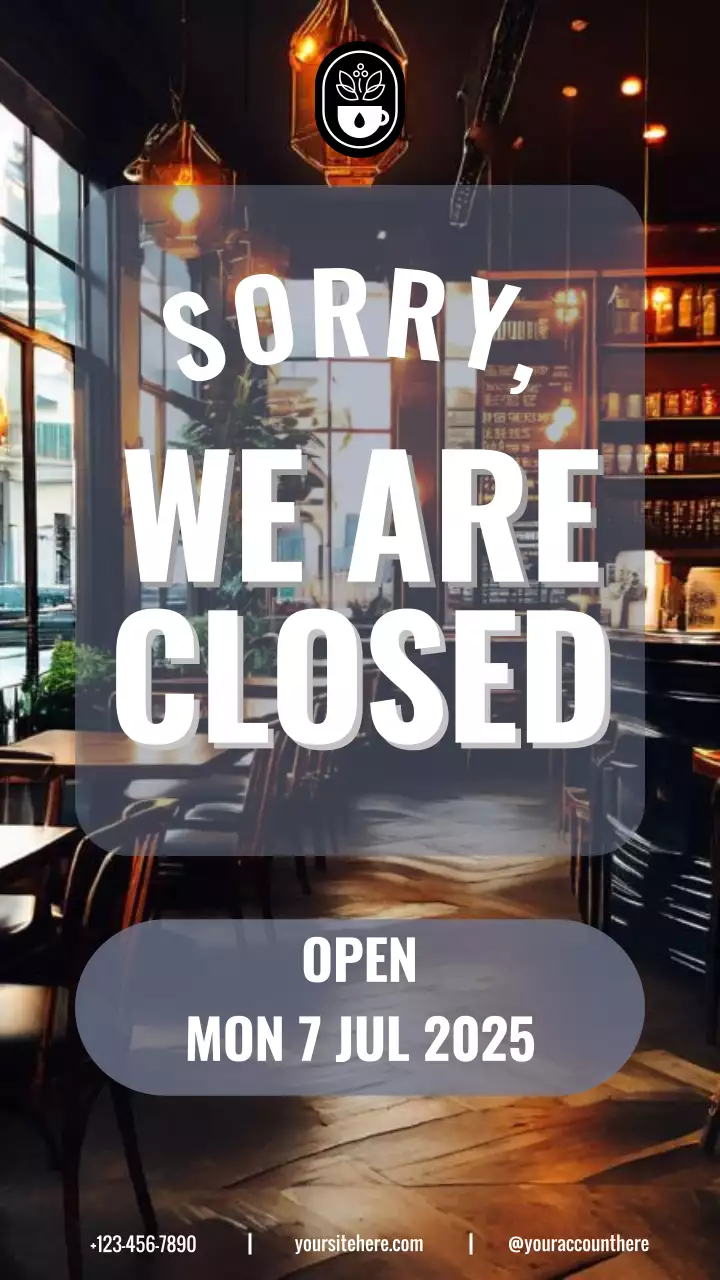 갈색 모던 휴일 안내