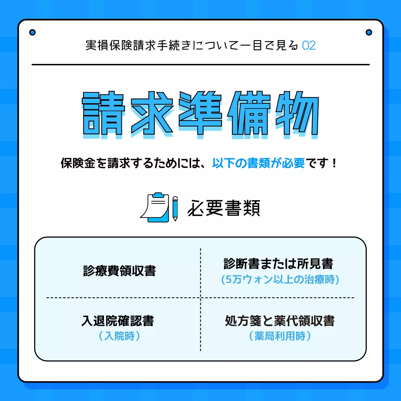 青 シンプル 保険 ポスター