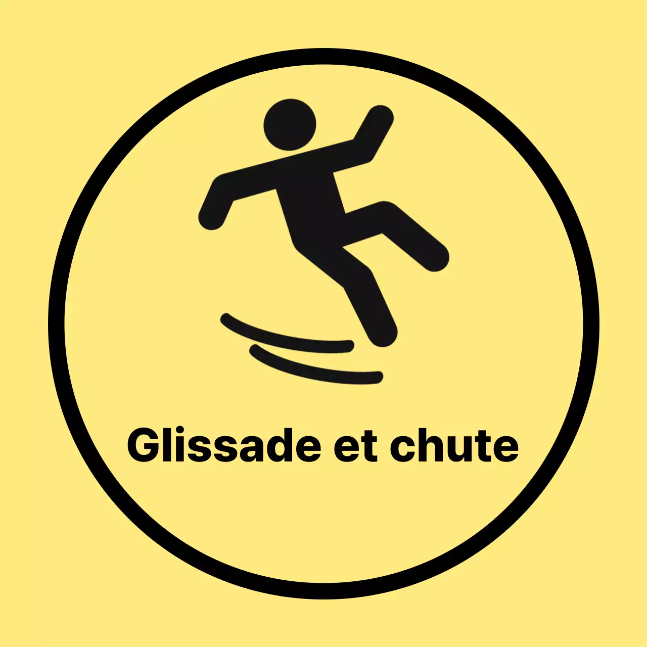 Avertissement de dérapage simple jaune