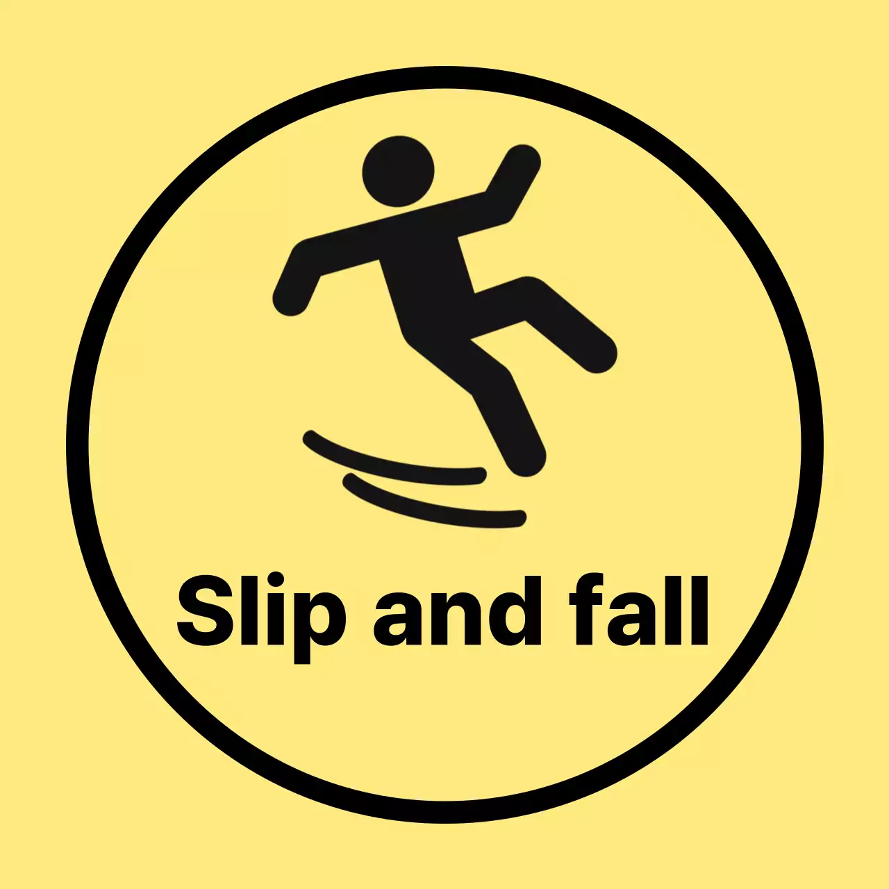 Yellow Simple Slip Caution Warning