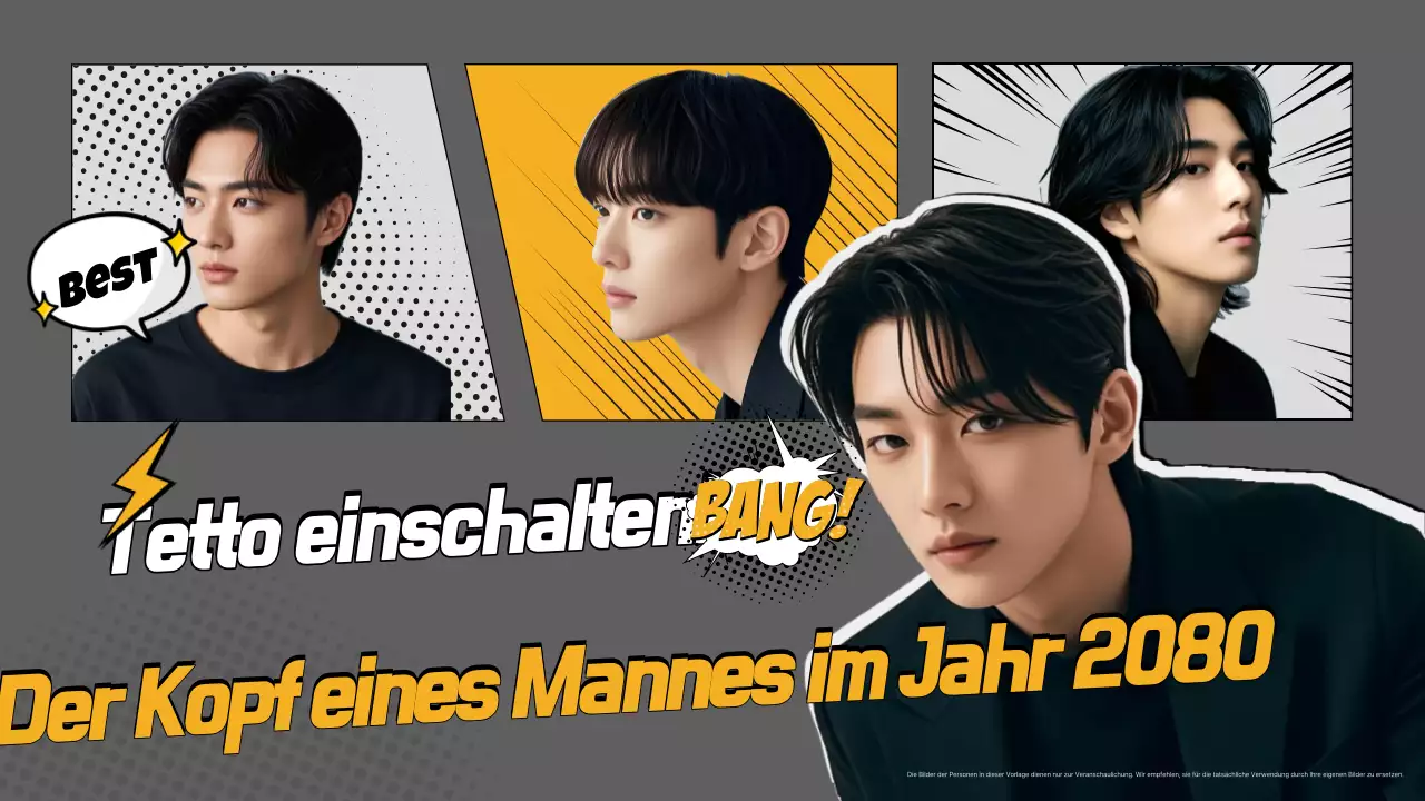 Anzeige für graue Retro-Frisur