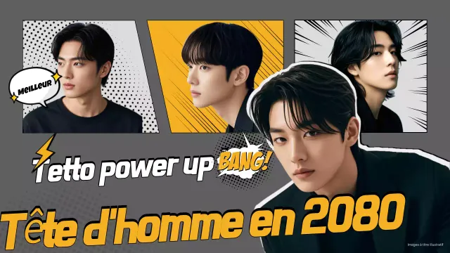 Publicité pour une coiffure rétro grise