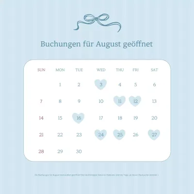 Sky Blue Simple Reservierungsleitfaden Kalender