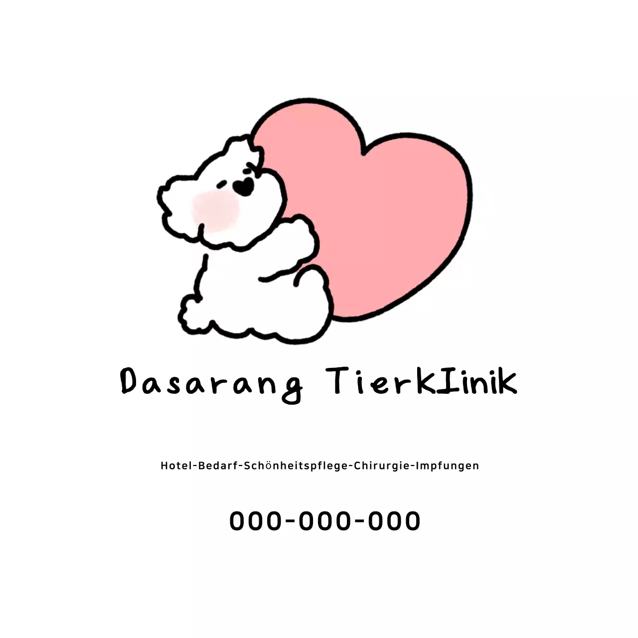 Niedliche rosa Tierklinik-Werbung