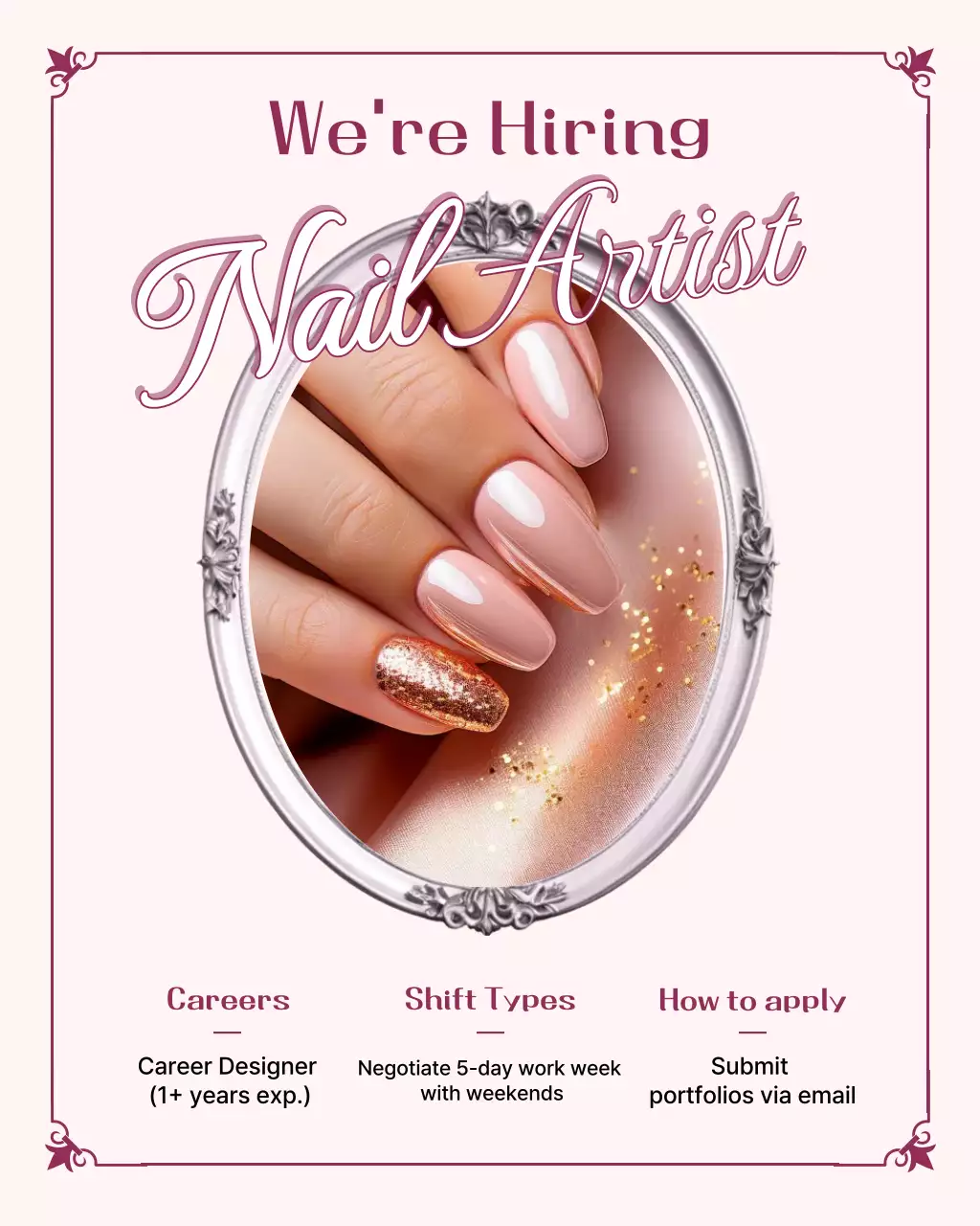 Pink Luxury Nail Art Job Posting