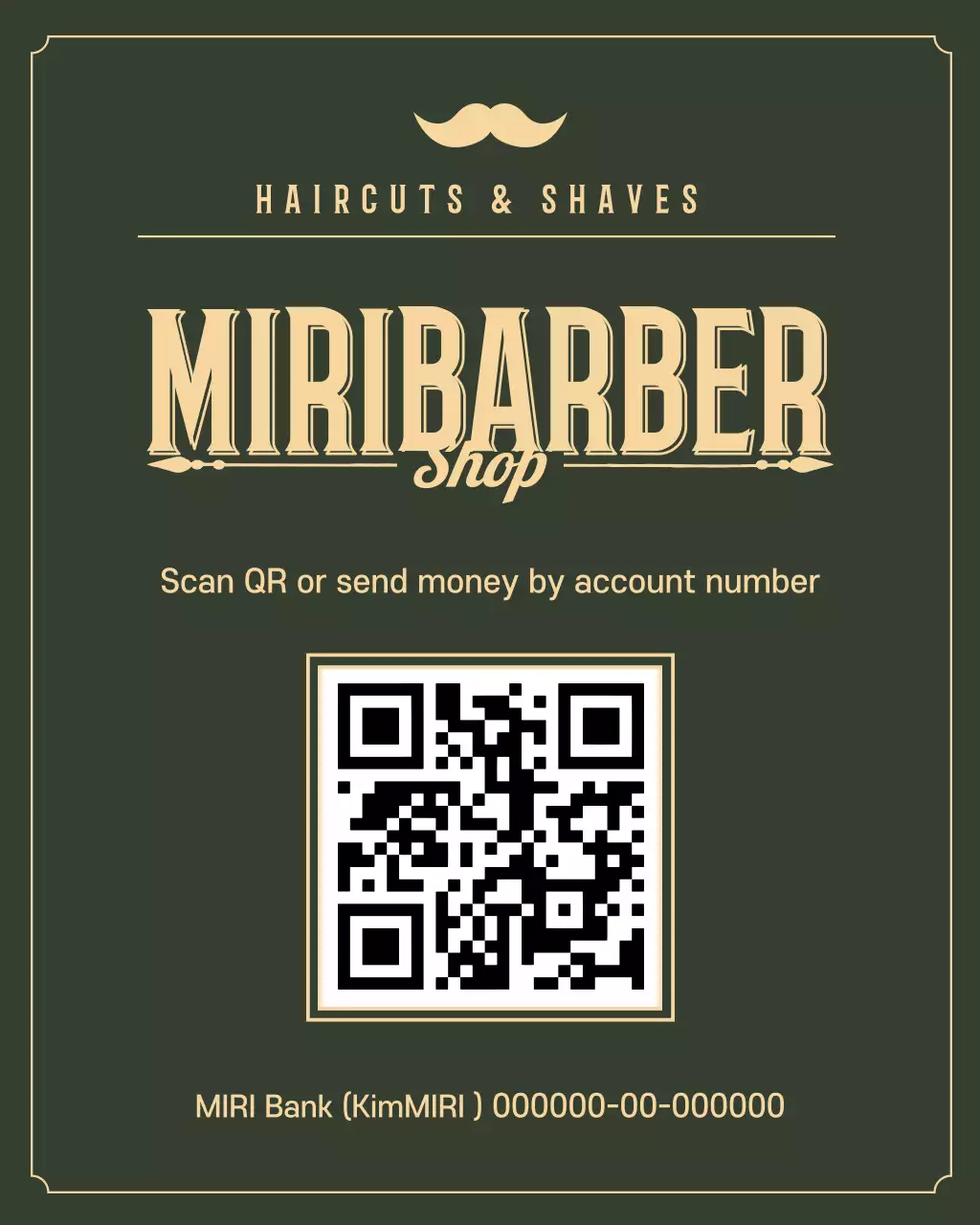 Khaki Vintage Barbershop Payment Guide