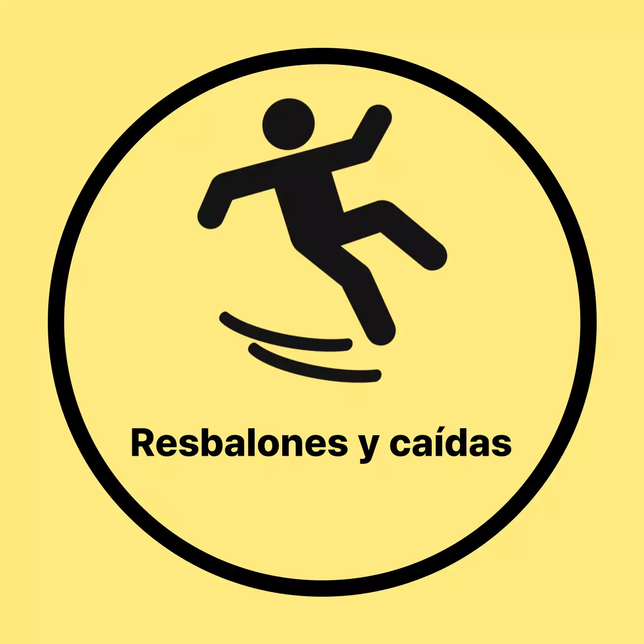 Advertencia de precaución de deslizamiento simple amarillo