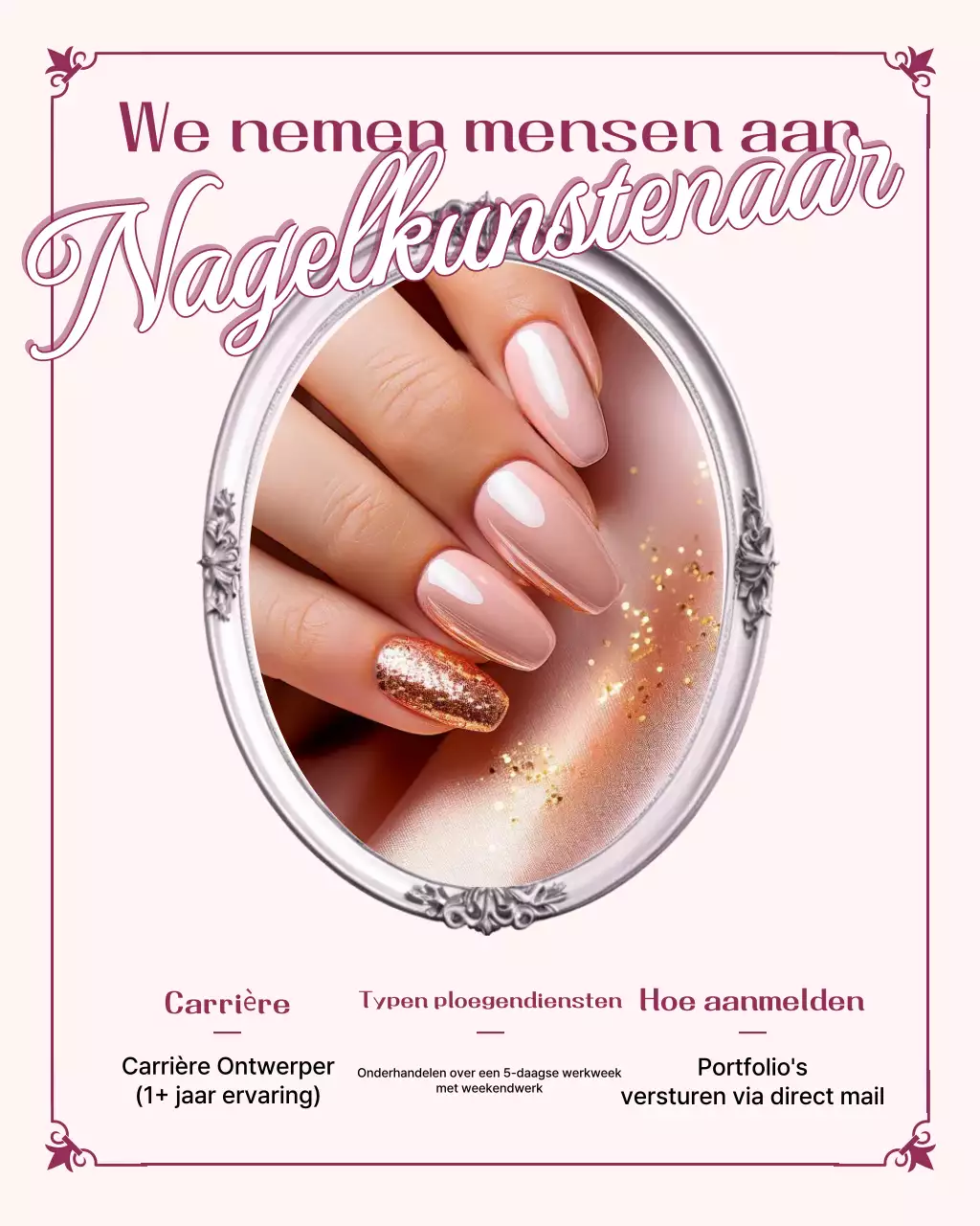 Vacature Roze Luxe Nagelkunst