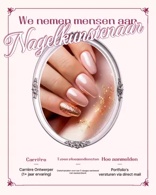 Vacature Roze Luxe Nagelkunst