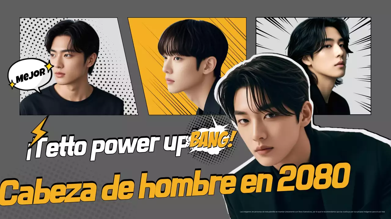 Anuncio de peinado retro gris