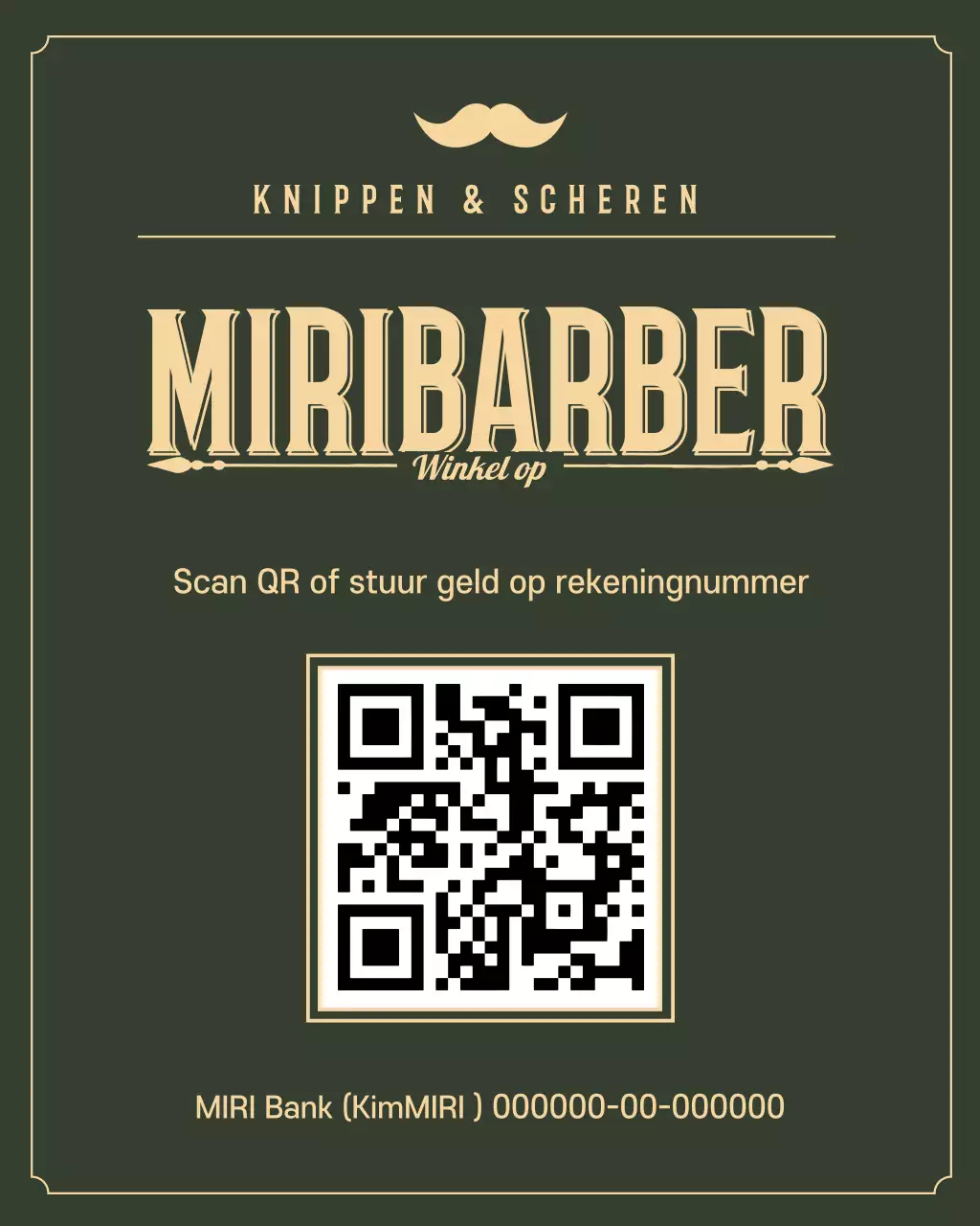 Khaki Vintage Barbershop Betalingsgids