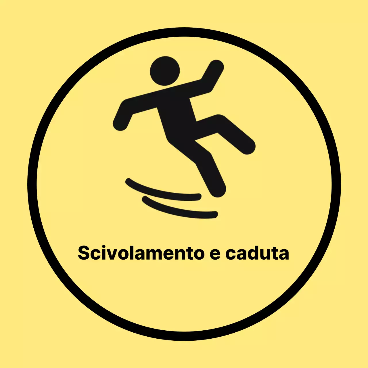 Attenzione: avvertimento di slittamento semplice giallo