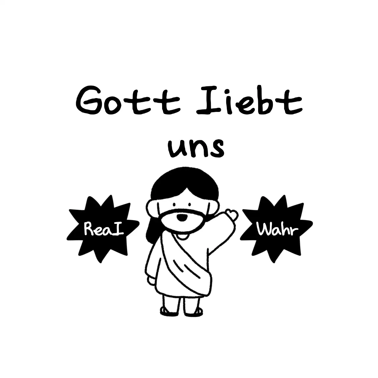 Schwarz-weiße einfache religiöse Sätze