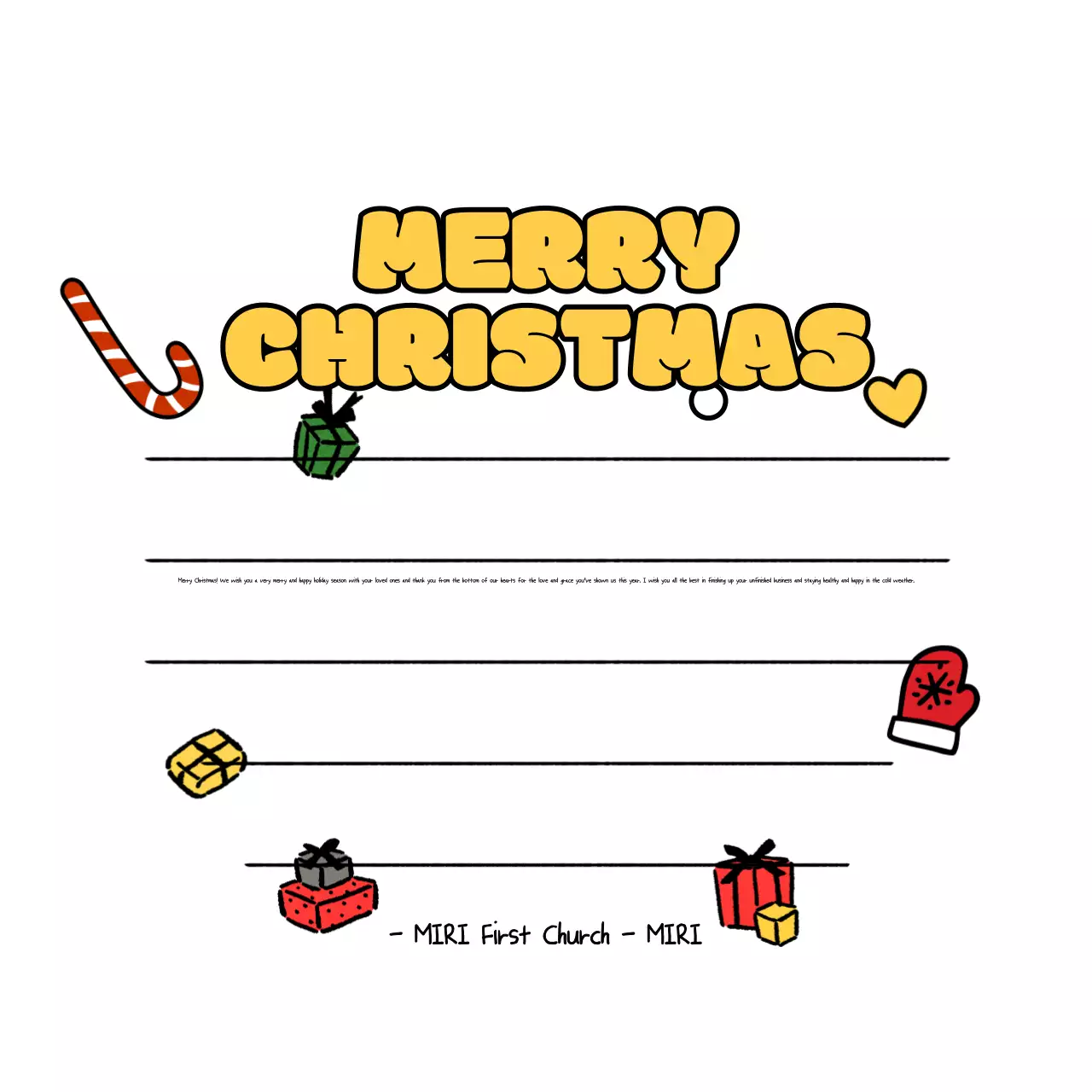 Kartu Natal Bayi Kuning