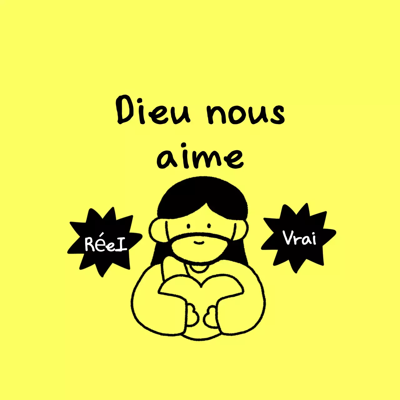 Phrases religieuses simples en noir et blanc