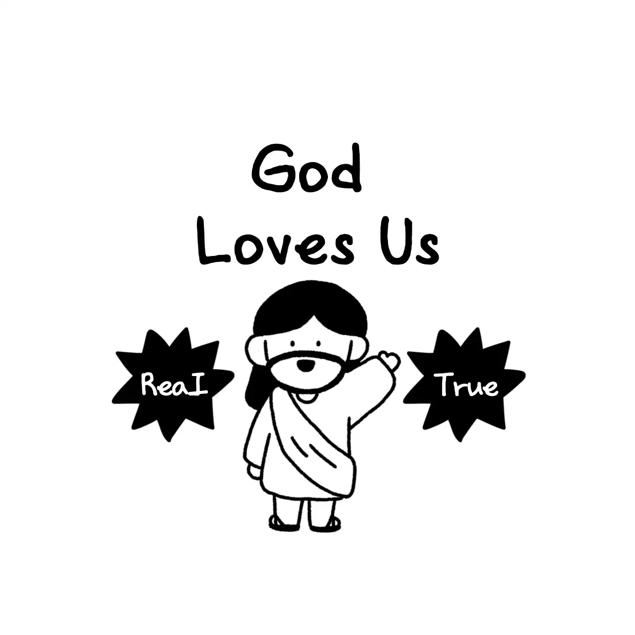 Black and white simple religious phrases