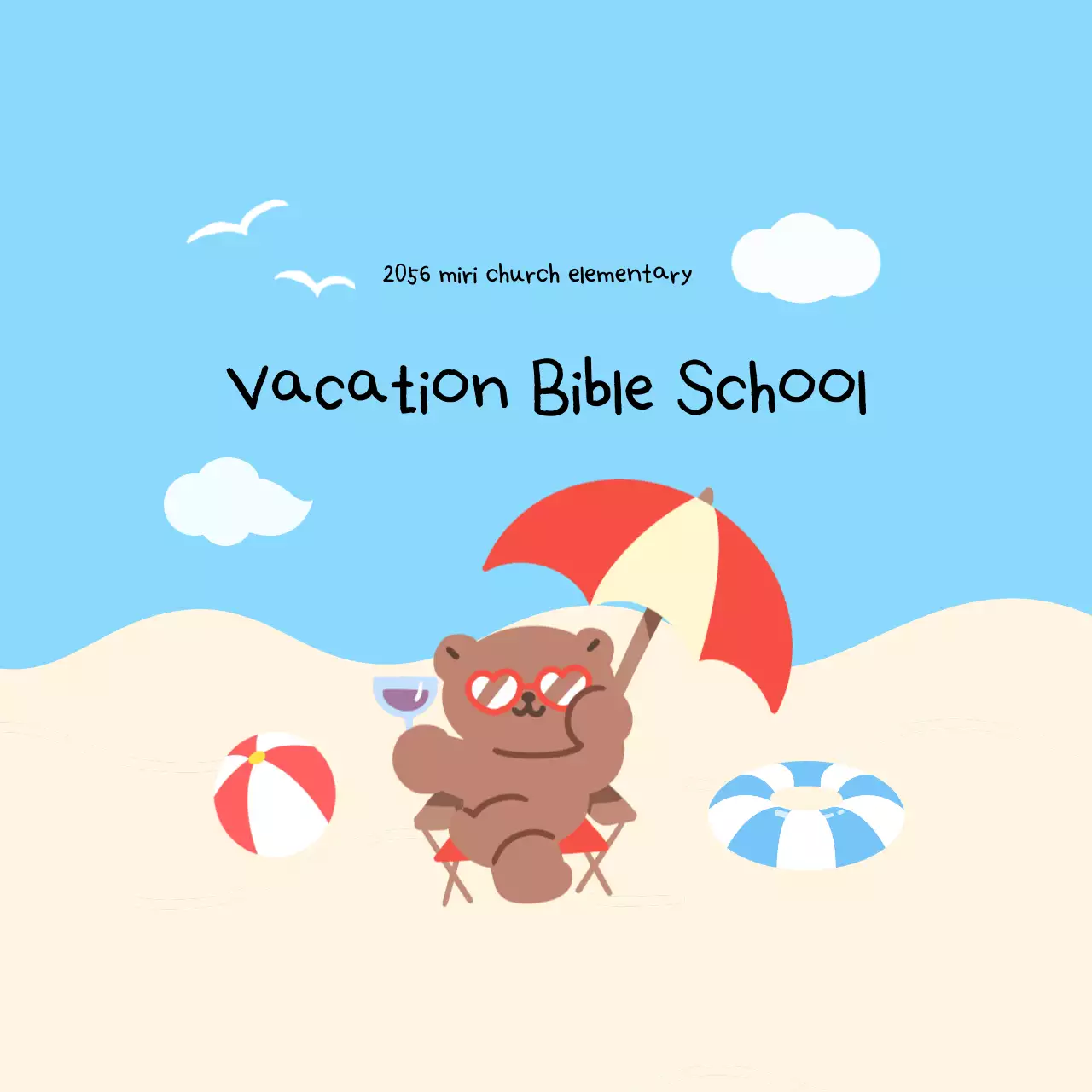 Sky Blue Baby Summer Bible School Event