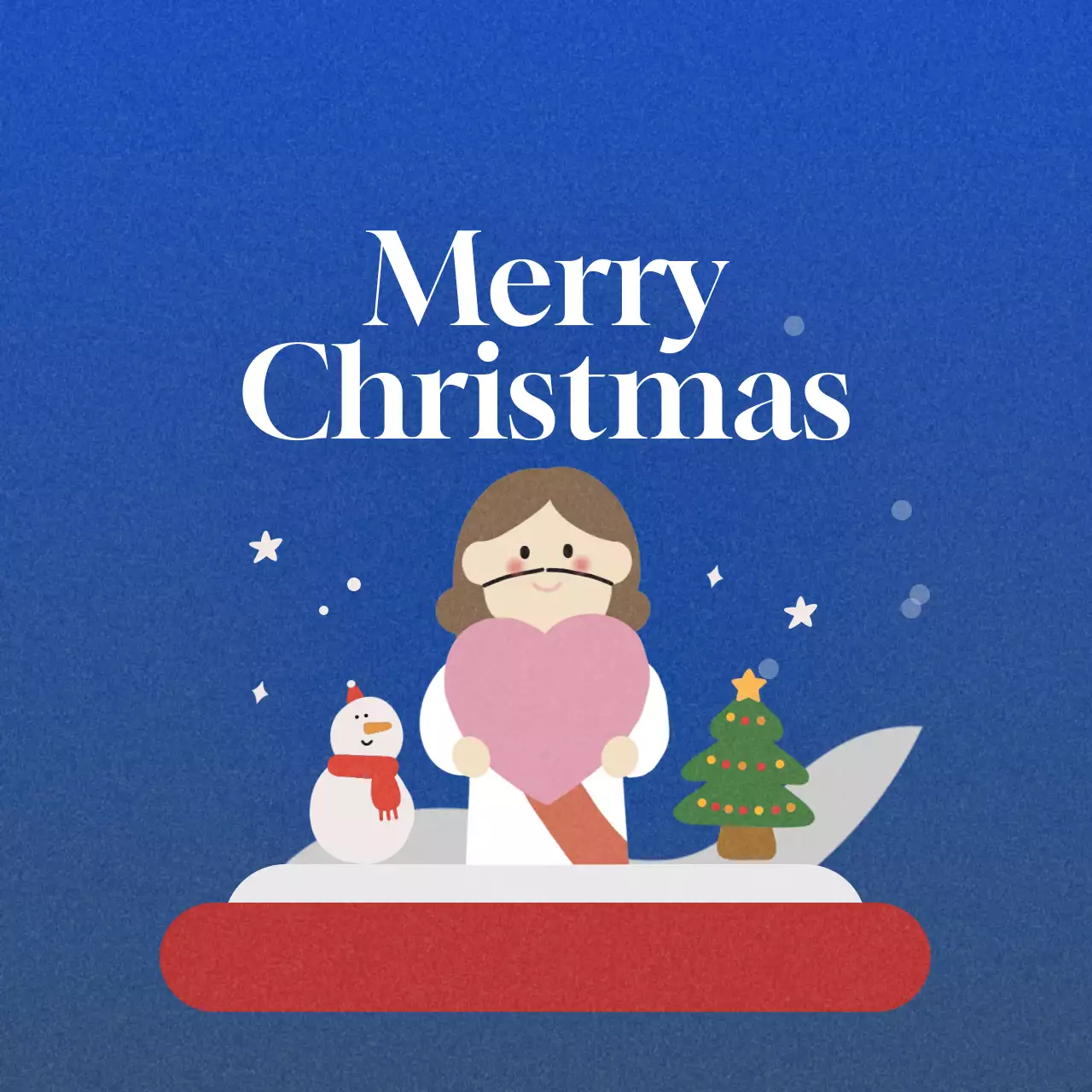 Thiệp Giáng sinh em bé màu xanh