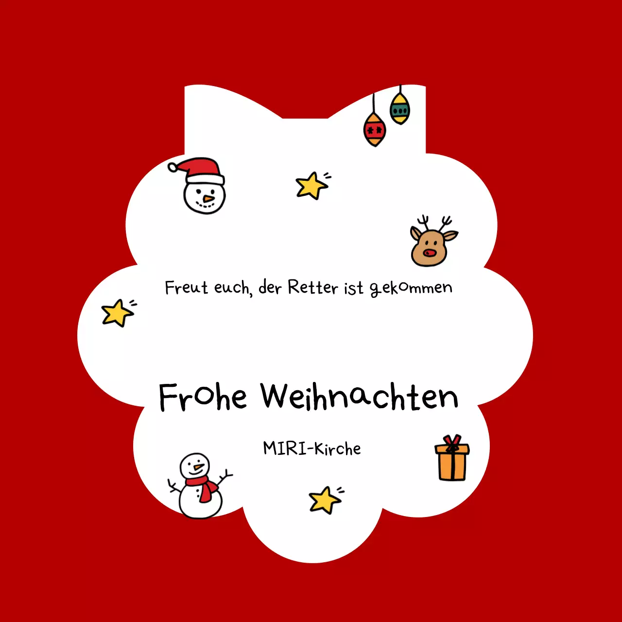 Rote Baby-Weihnachtskarte