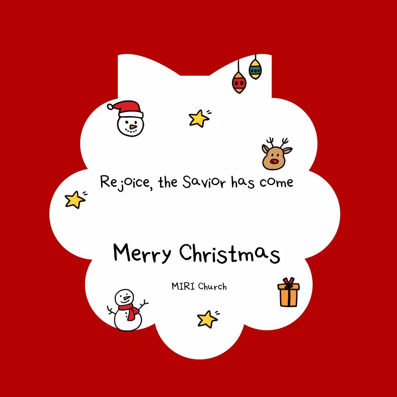 Kartu Natal Bayi Merah