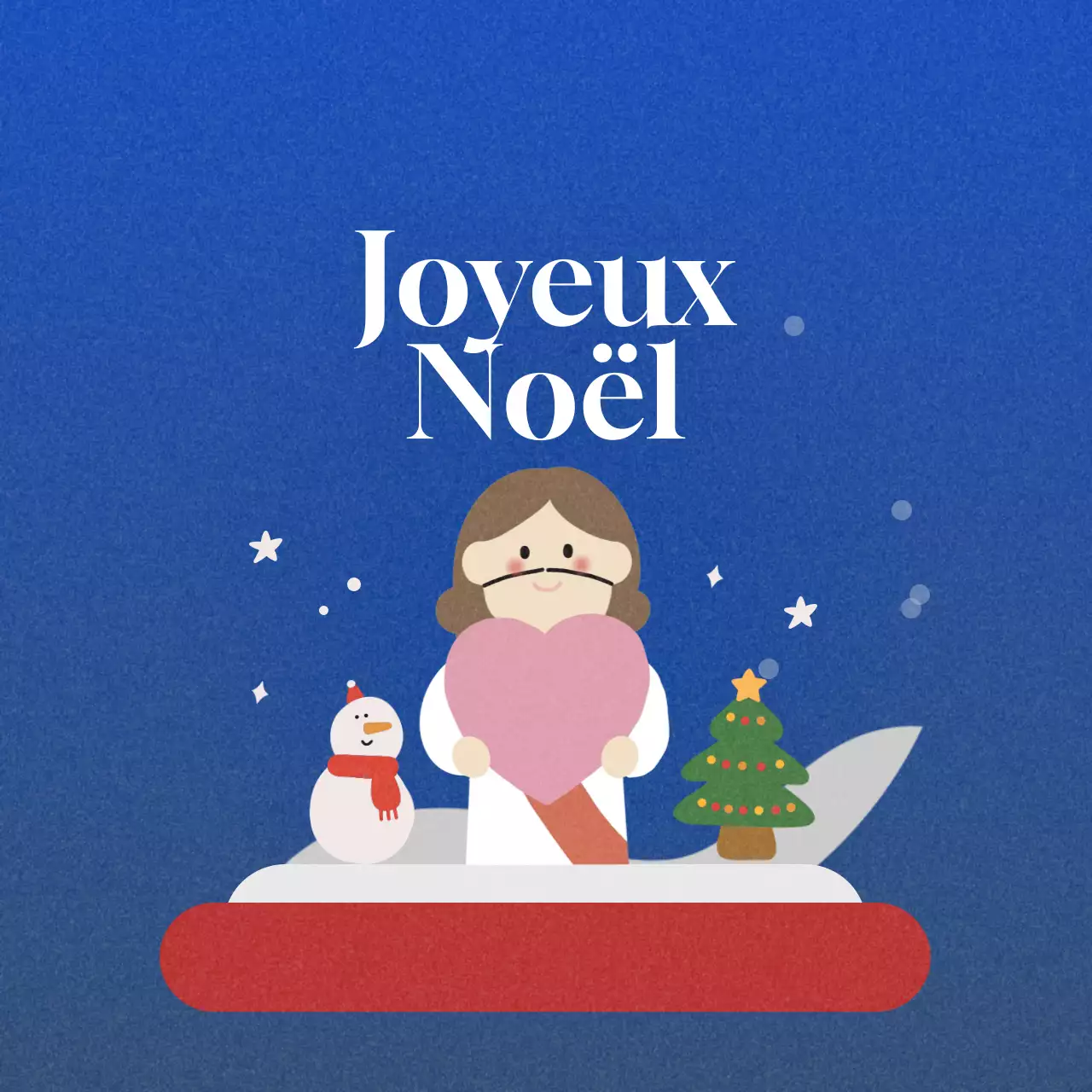Carte de Noël bébé bleu