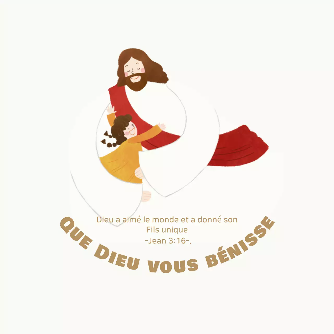 Phrase chrétienne simple beige