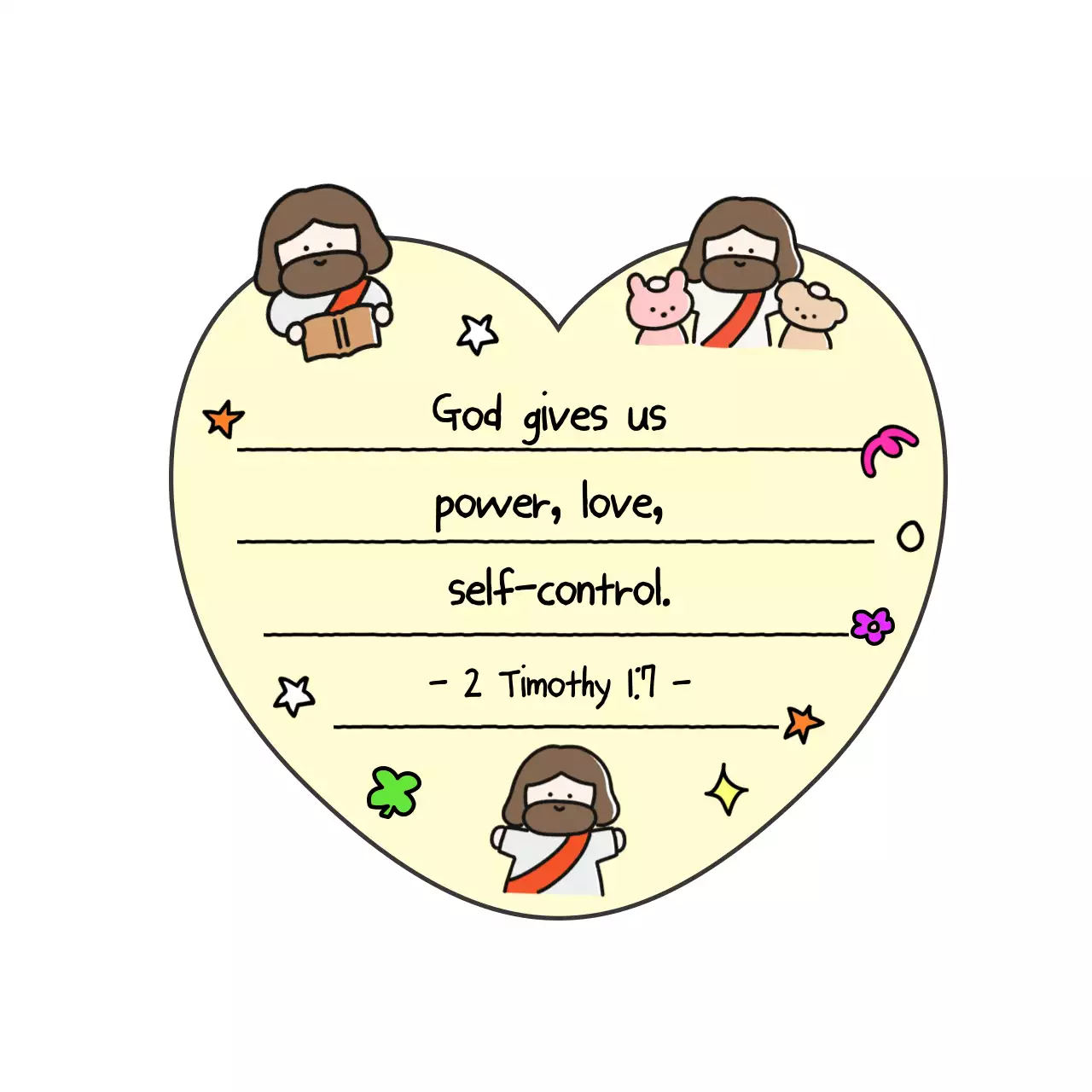 Beige Cute Bible Verse Stickers