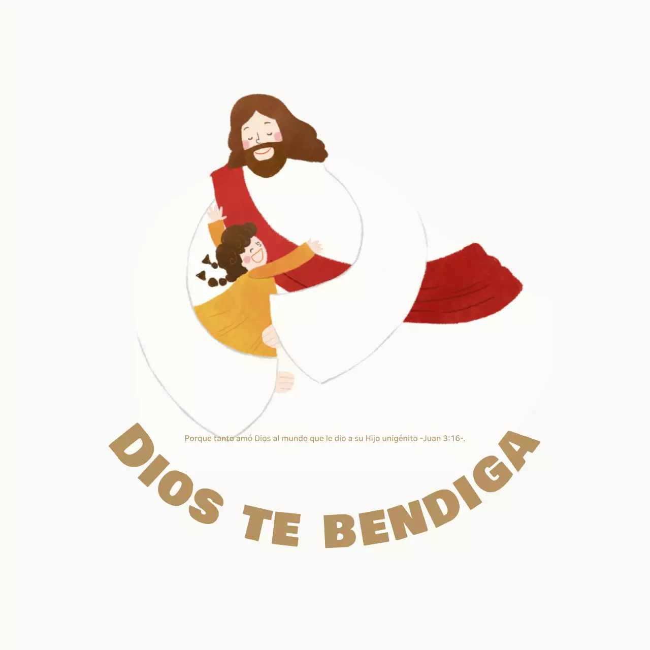 Frase cristiana sencilla en beige