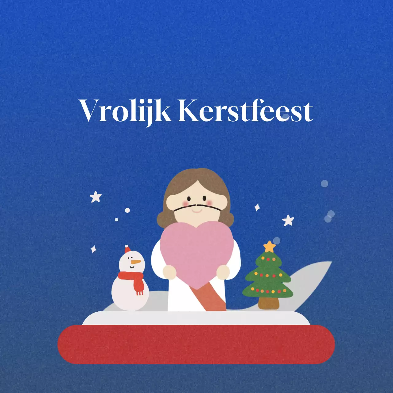 Blauwe baby kerstkaart