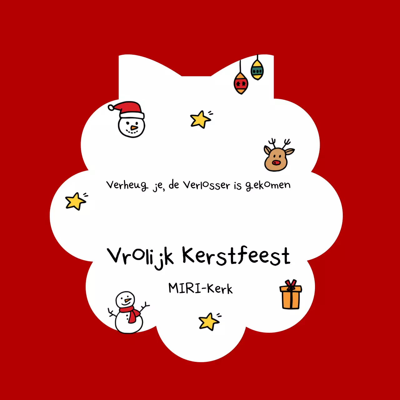 Rode baby kerstkaart