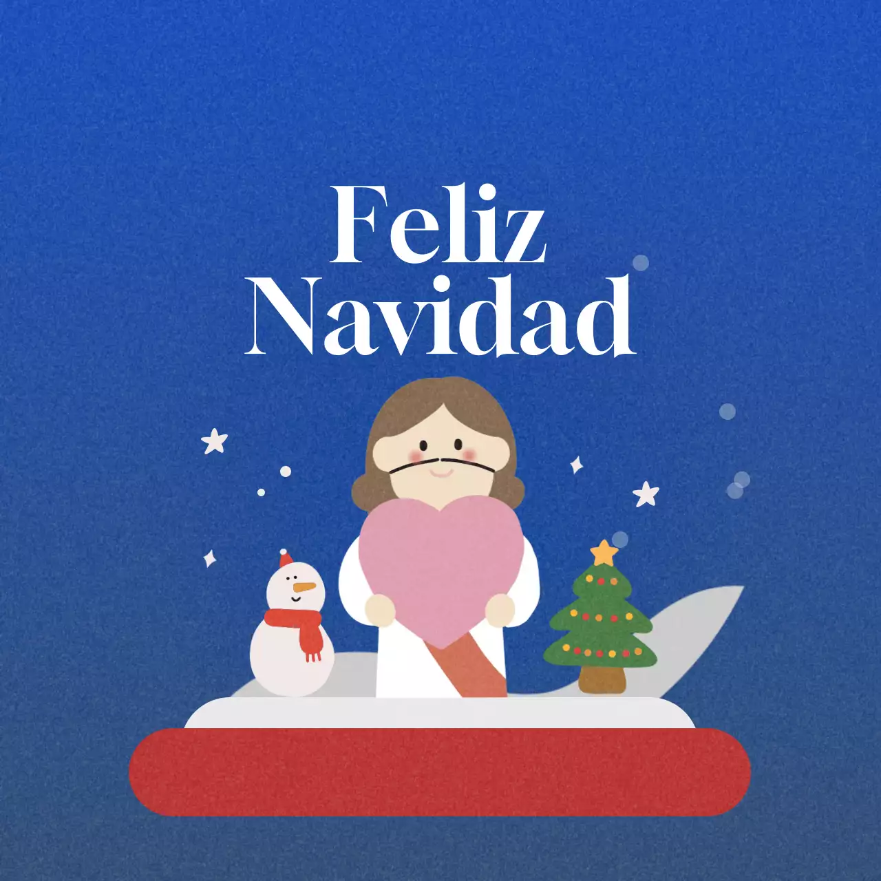 Tarjeta navideña de bebé azul