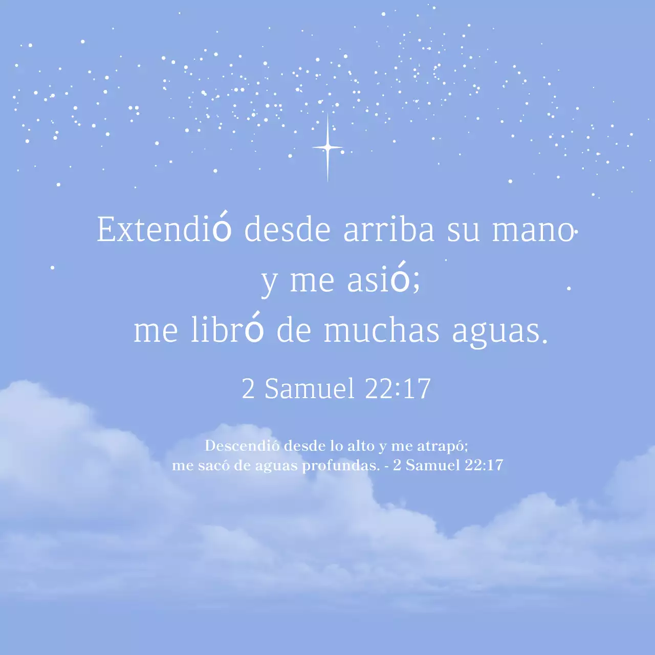 Guía sencilla de versículos bíblicos en azul cielo