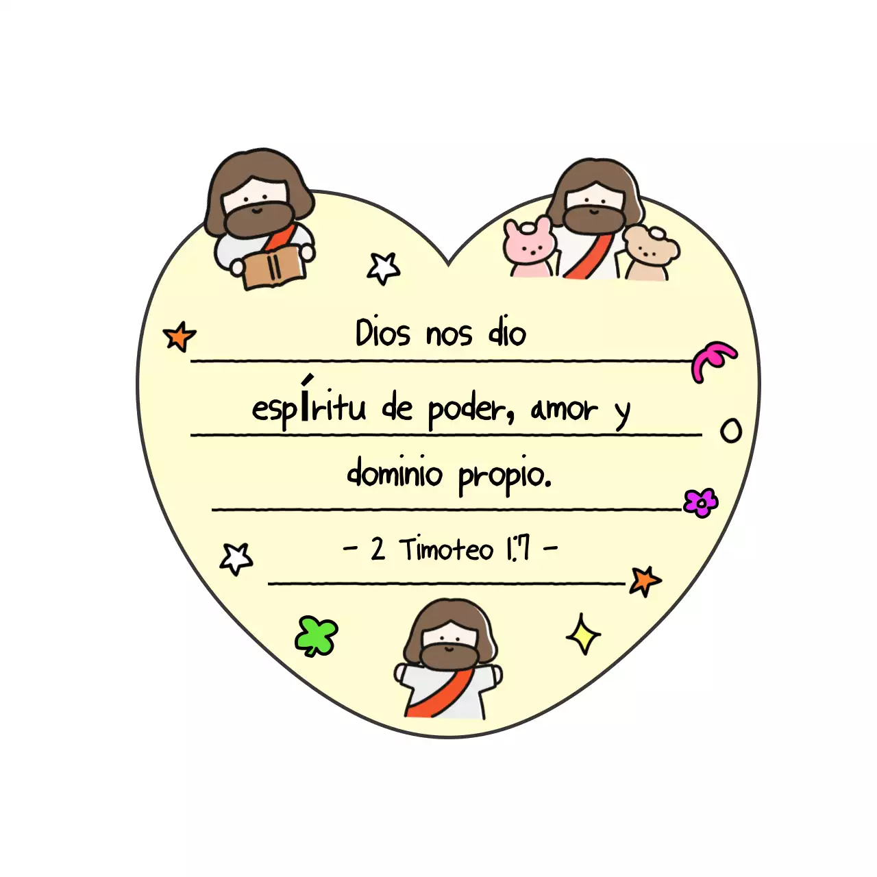 Pegatinas beige con versículos bíblicos