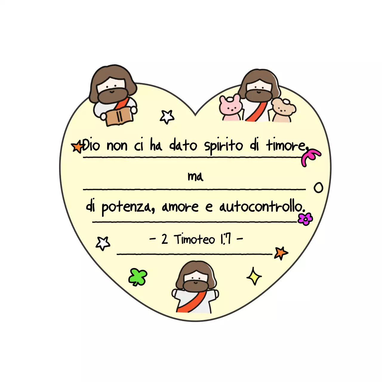 Adesivi beige con simpatici versetti della Bibbia