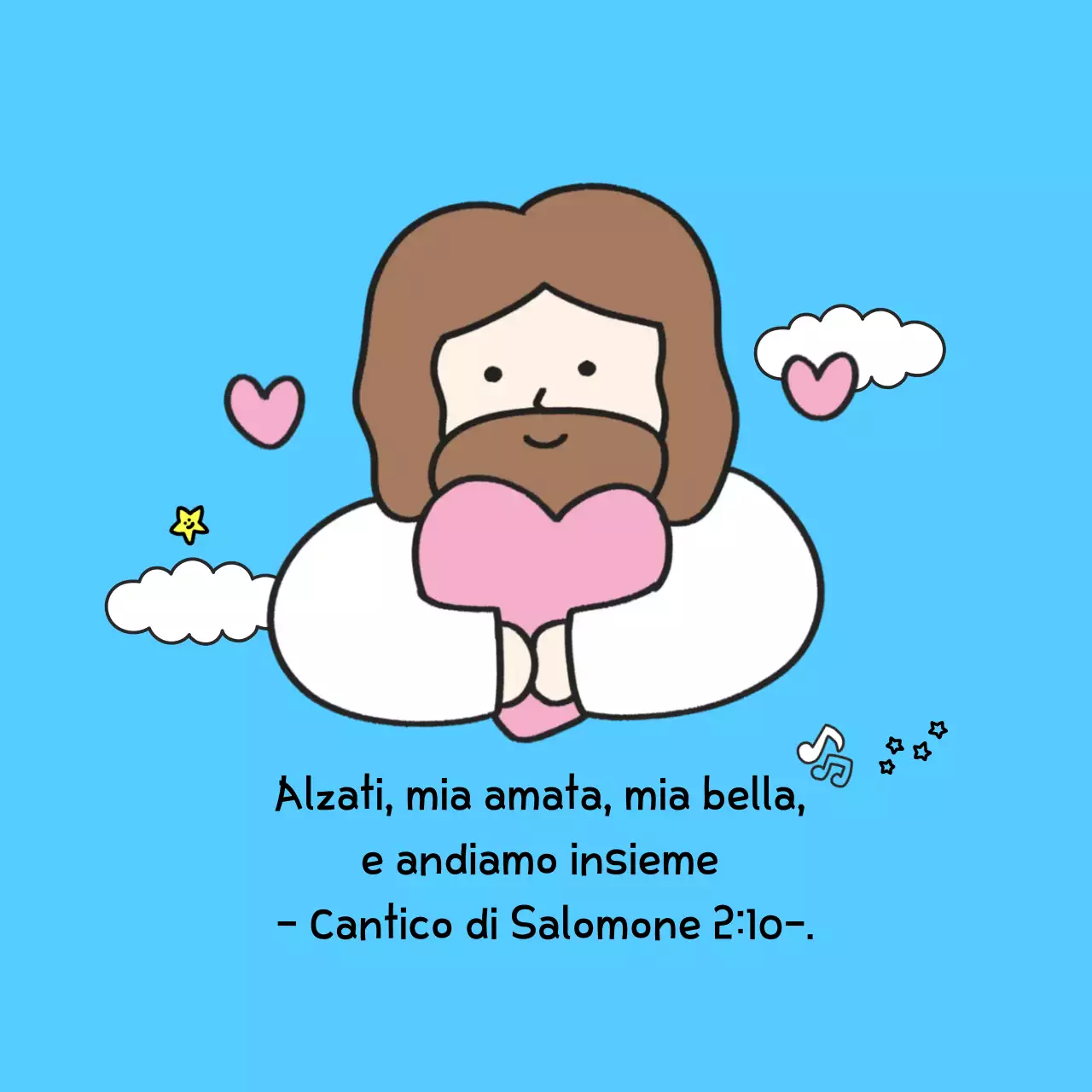 Cartolina con versetto biblico "Bambino azzurro"