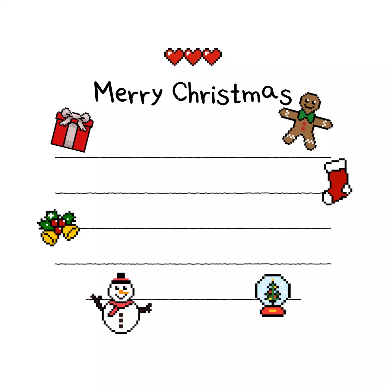 White Cute Christmas Letter