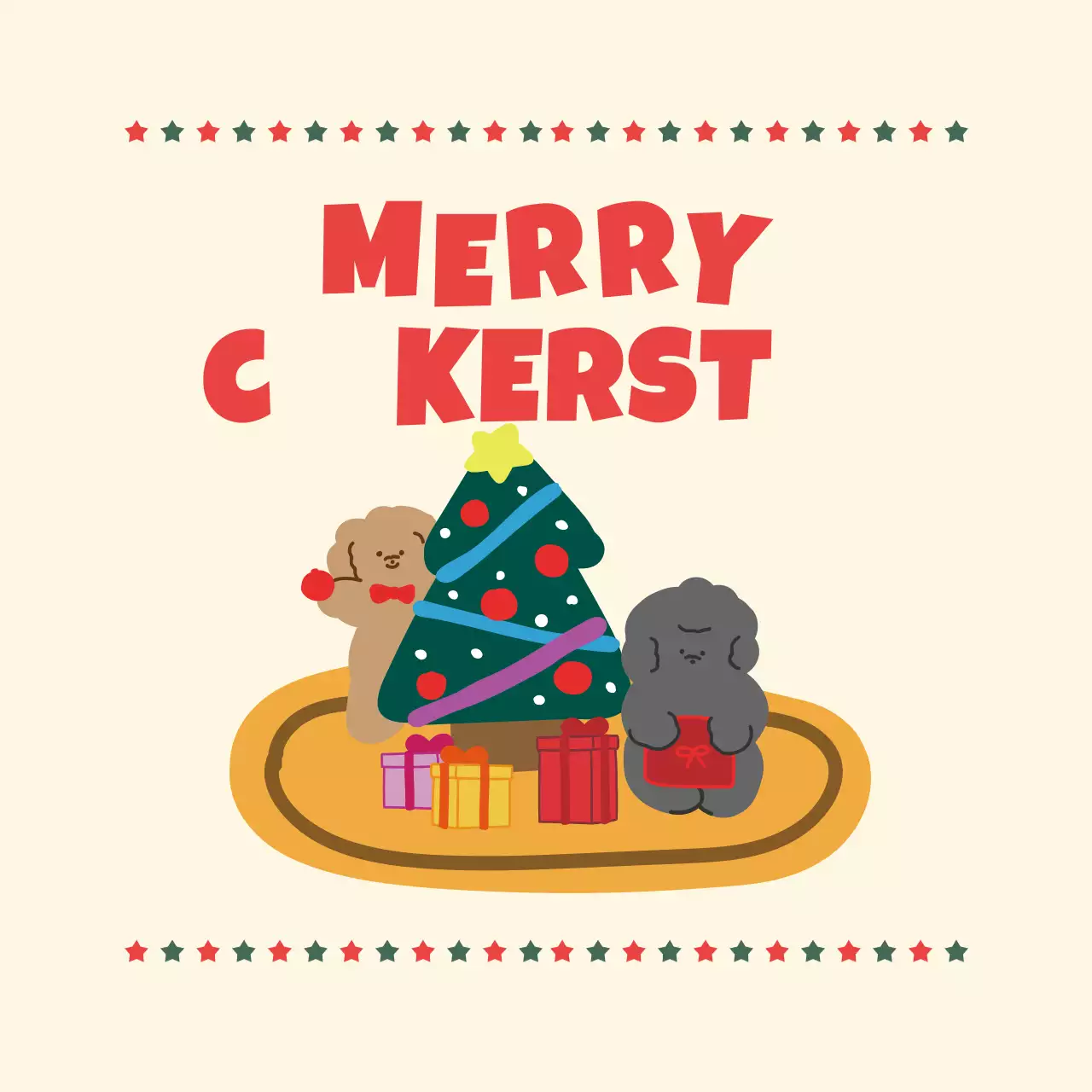 Ivoren Baby Kerstkaart