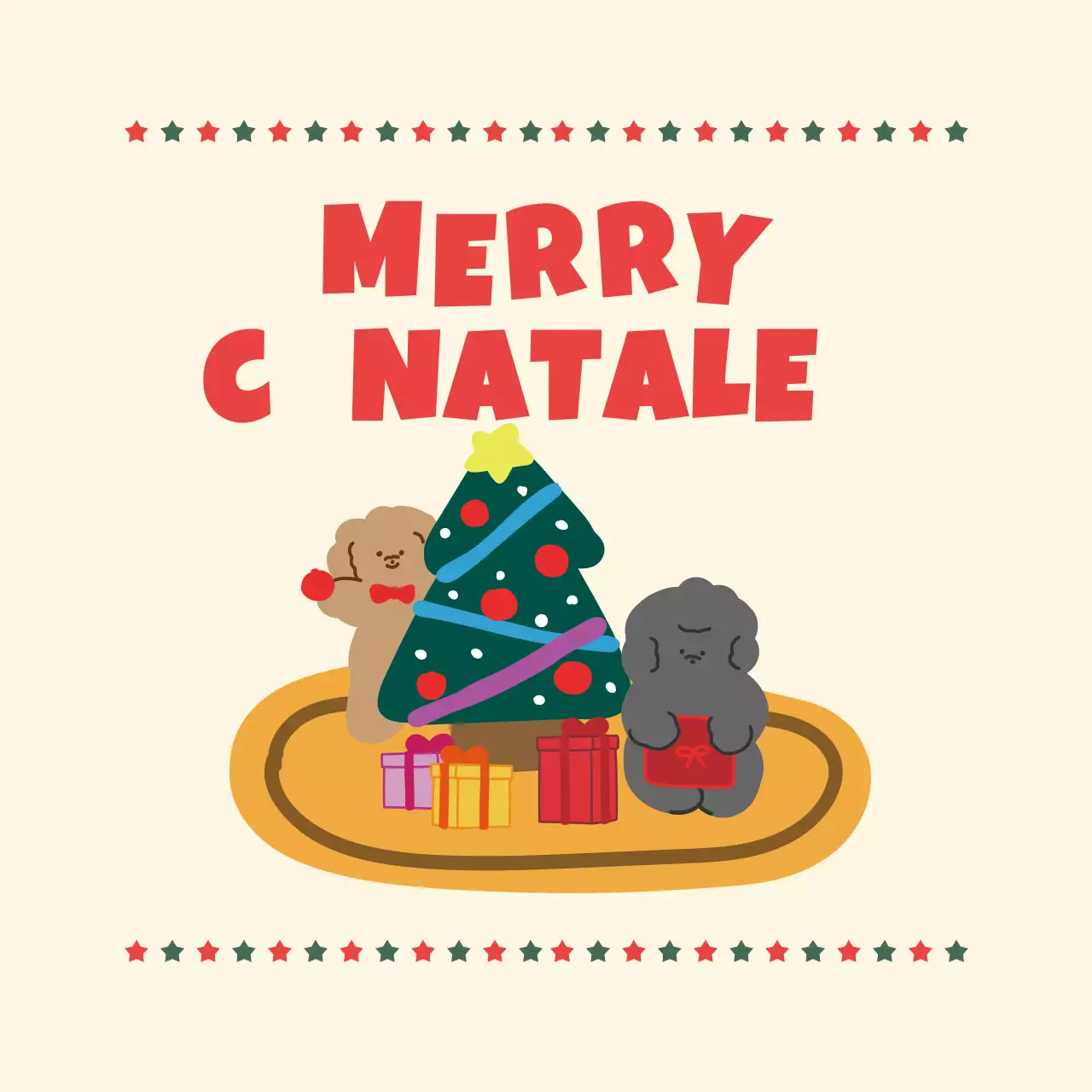 Biglietto di Natale per bambini in avorio