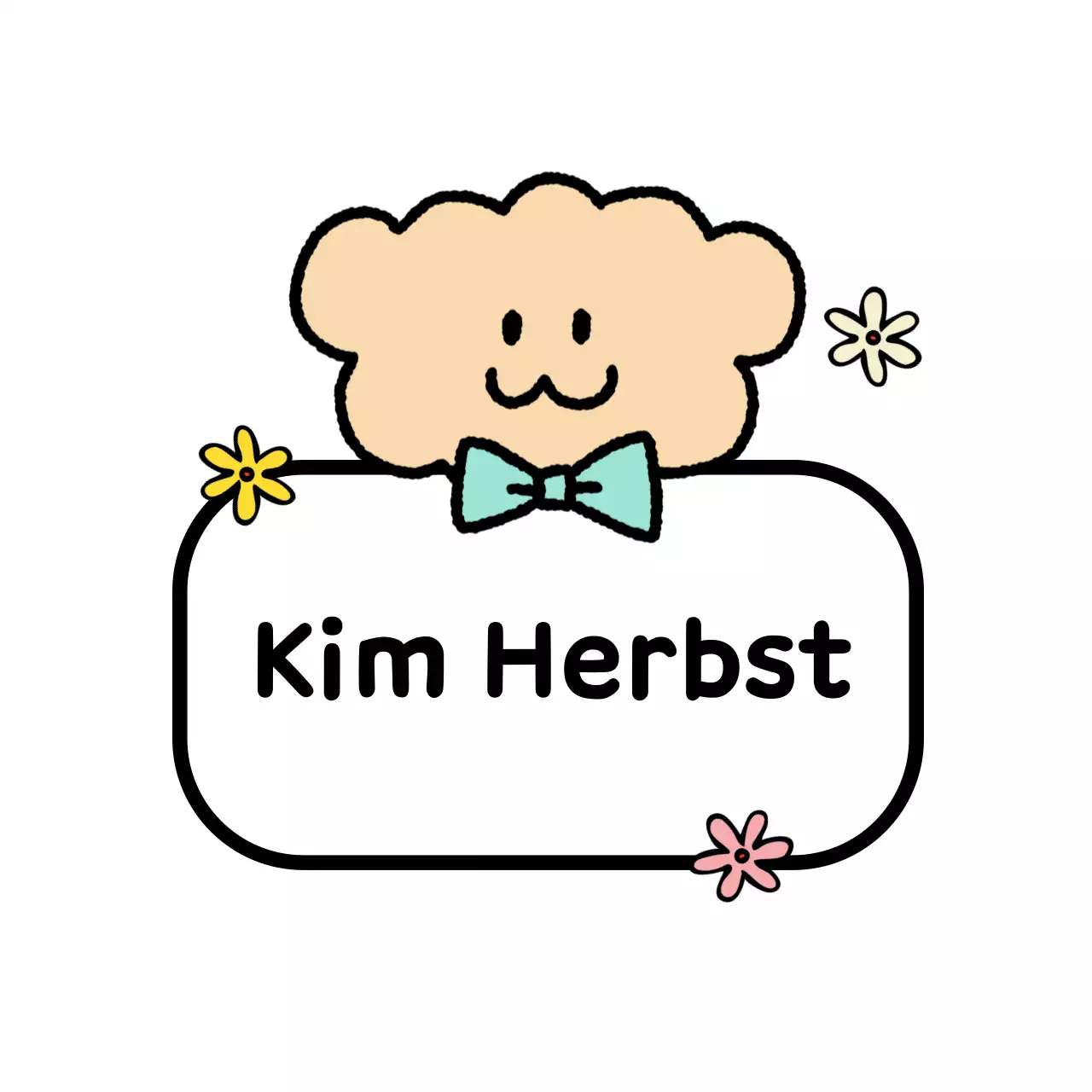 Braune süße Charakteraufkleber