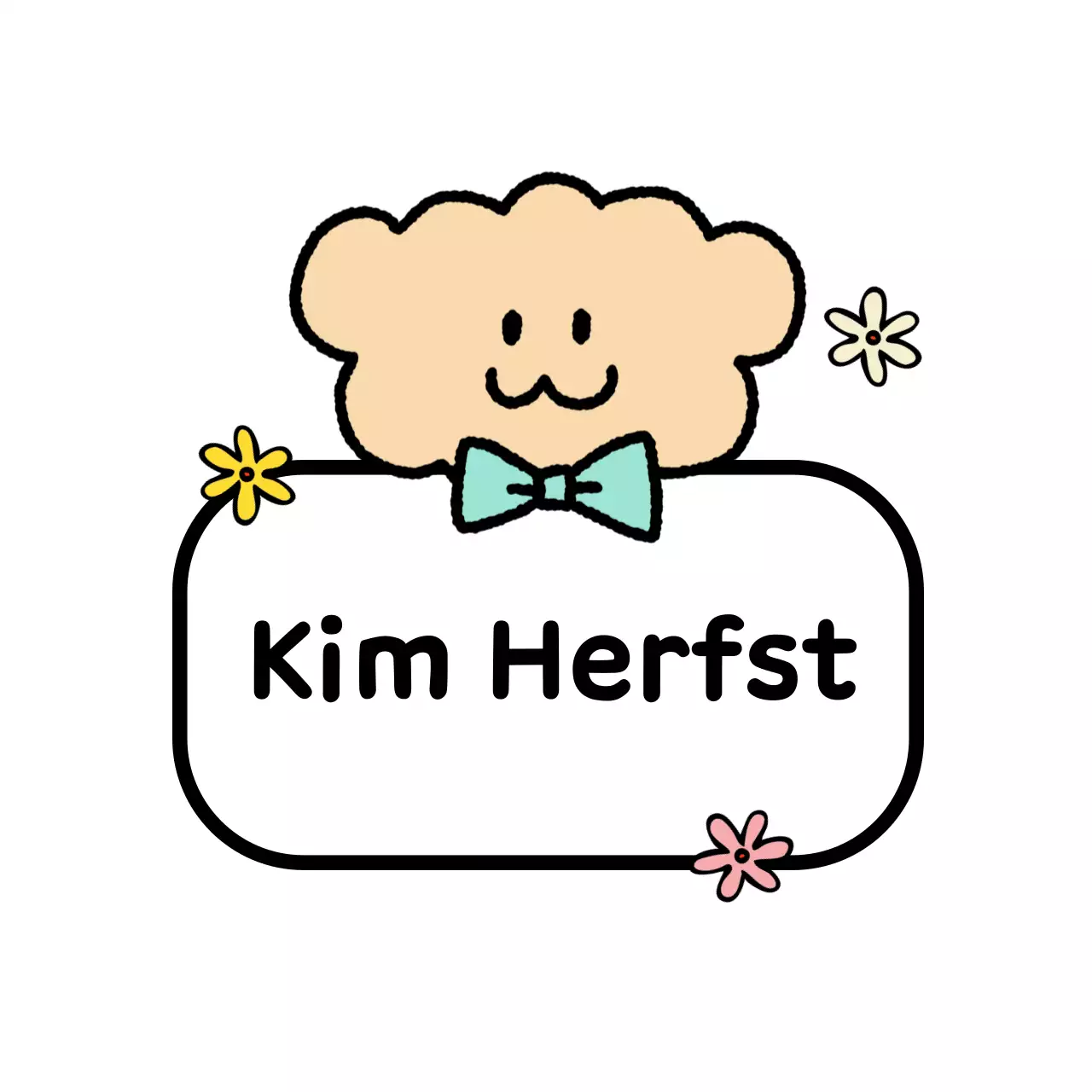 Bruine schattige karakterstickers