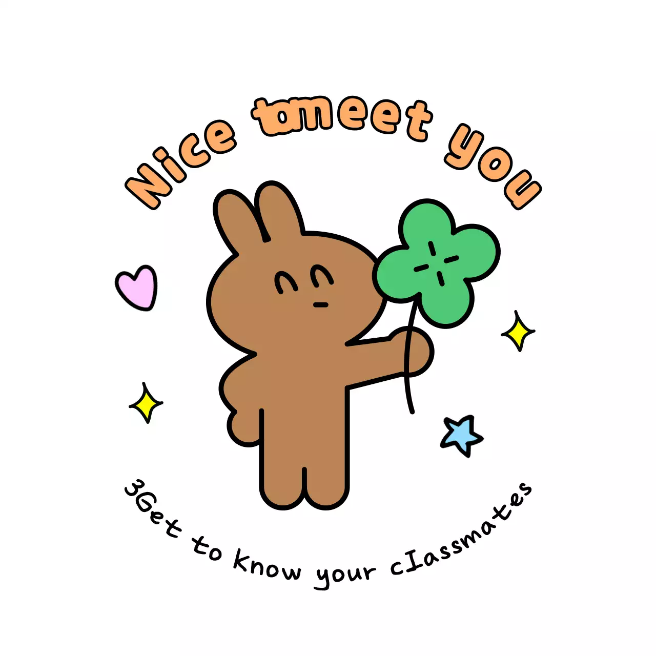 Green cute character stickers
