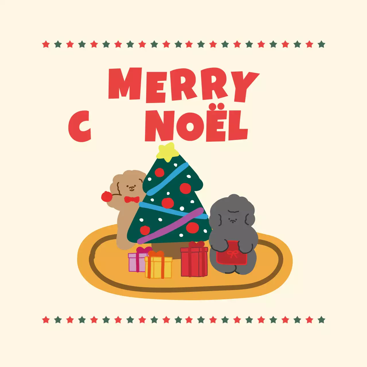 Carte de Noël bébé ivoire