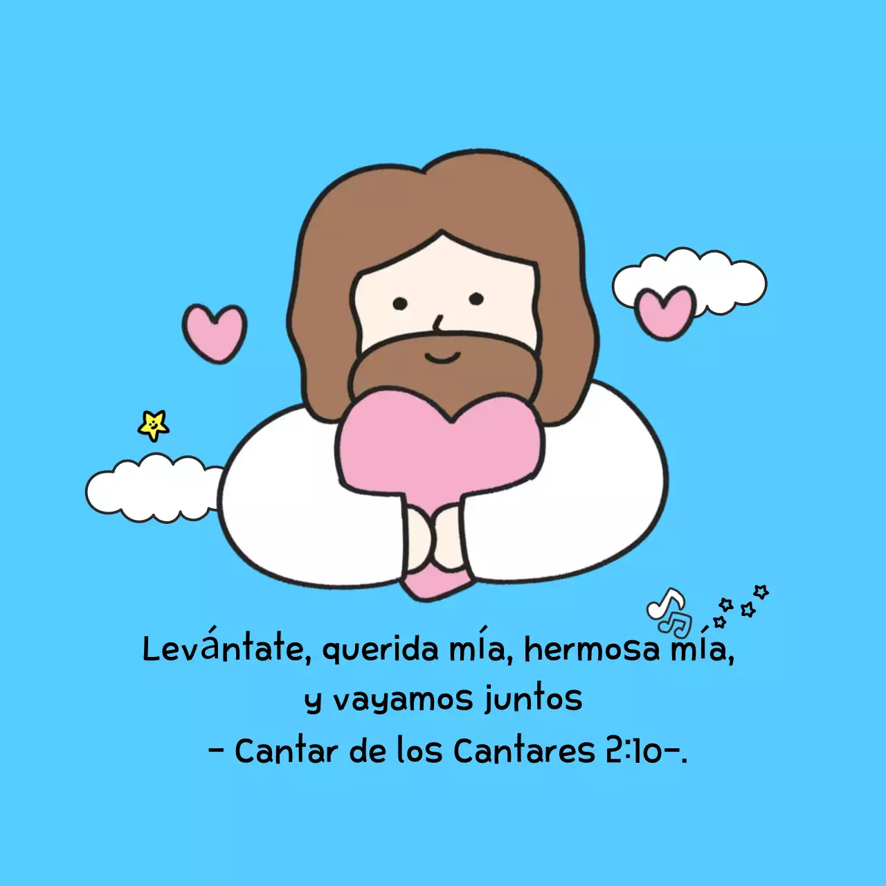 Postal con un lindo versículo bíblico en azul cielo