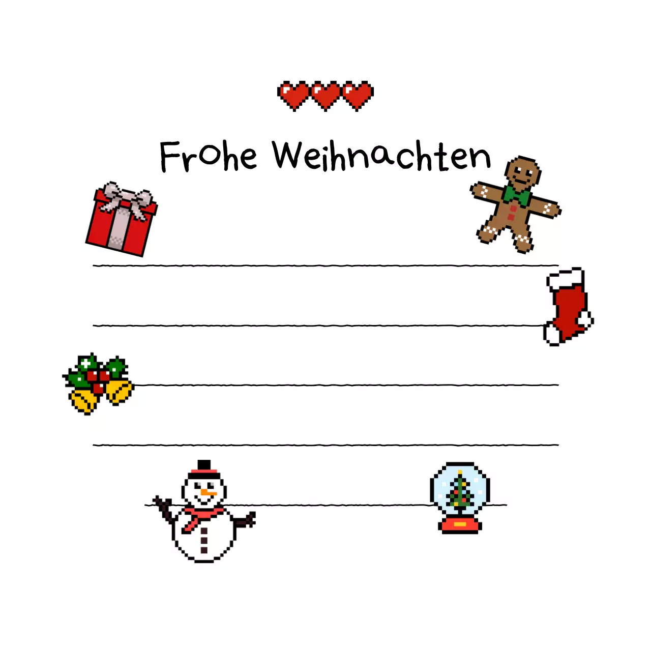 Weißer süßer Weihnachtsbrief