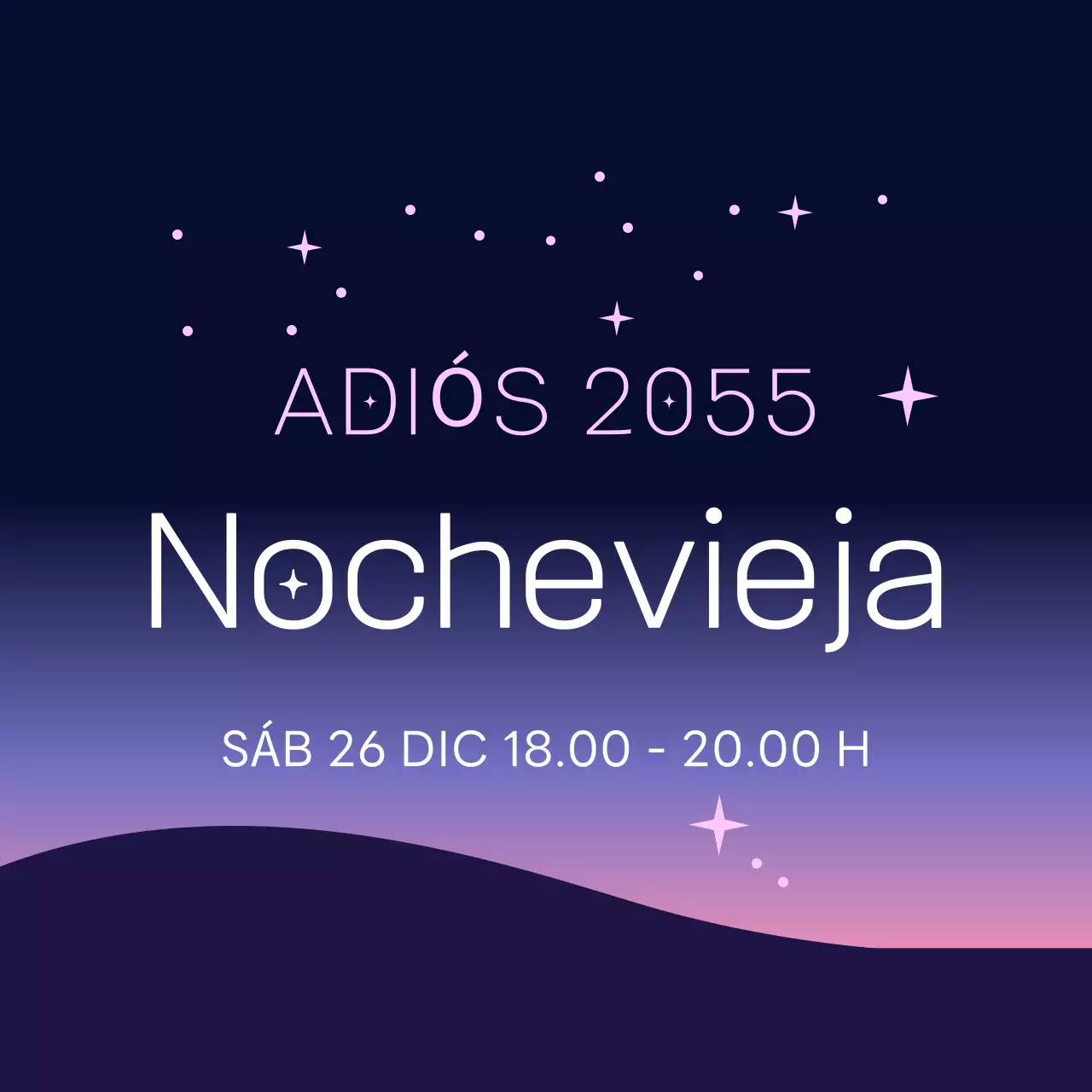 Evento de fin de año moderno azul
