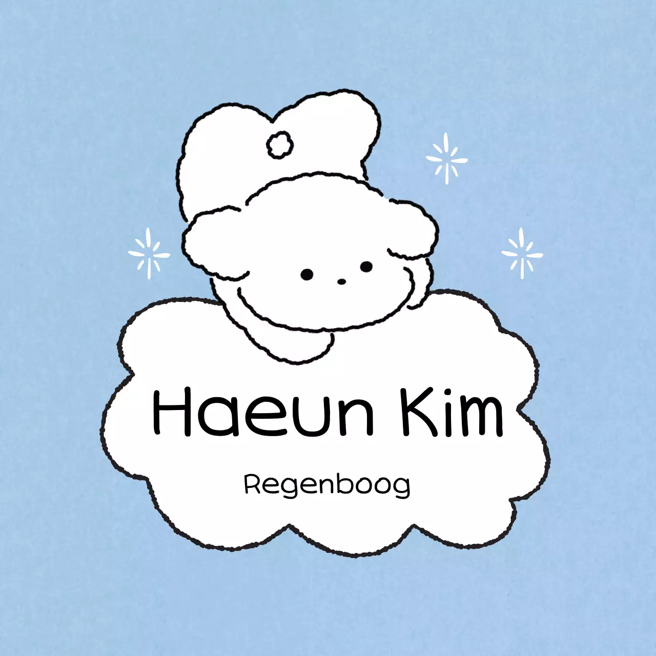 Schattig visitekaartje in hemelsblauw