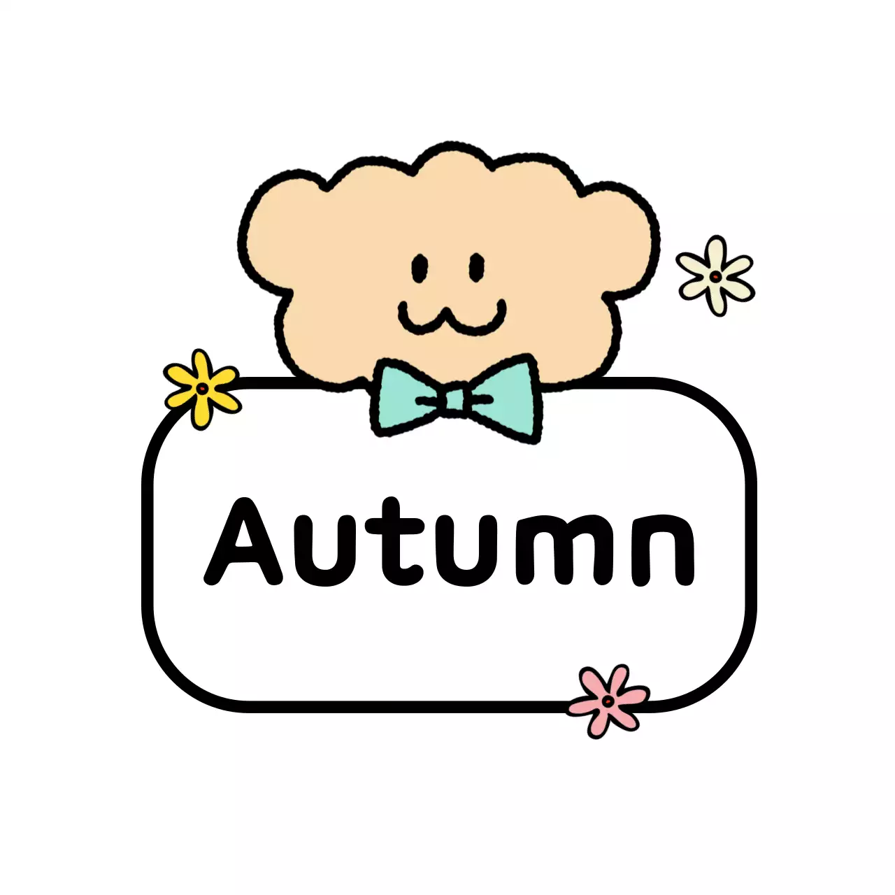 Hình dán nhân vật dễ thương màu nâu