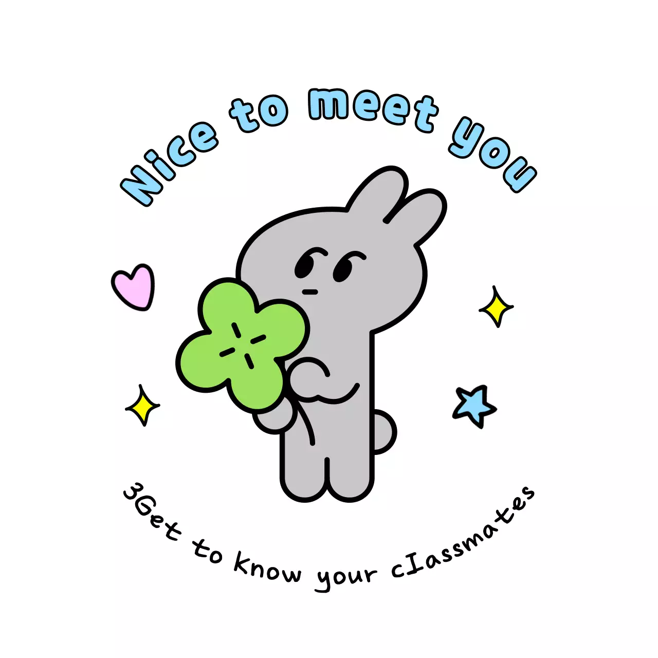 Green cute character stickers