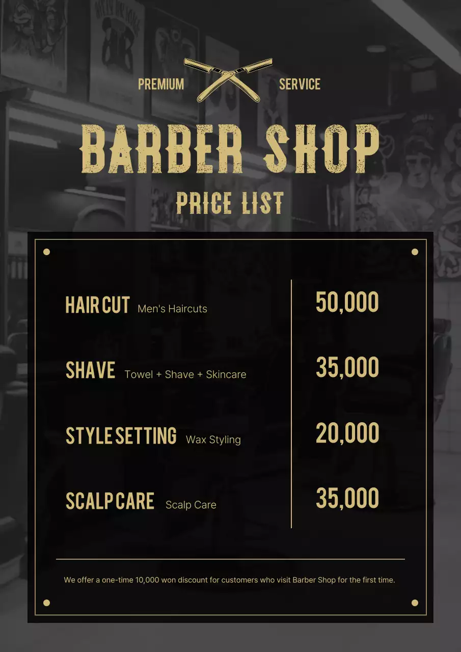 Bảng giá cắt tóc Black Vintage