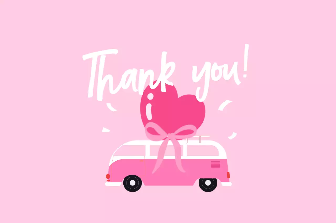 Pink Baby Thank You Greetings